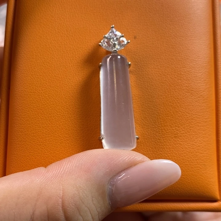 石英岩玉无事柱银S925镶嵌