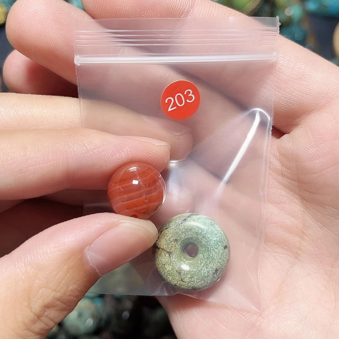 桥****玛瑙/玉髓未镶嵌圆珠桶珠老型手串！！