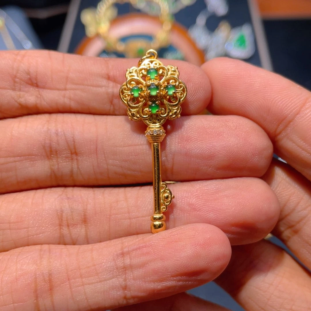 翡翠银S925镶嵌颈饰