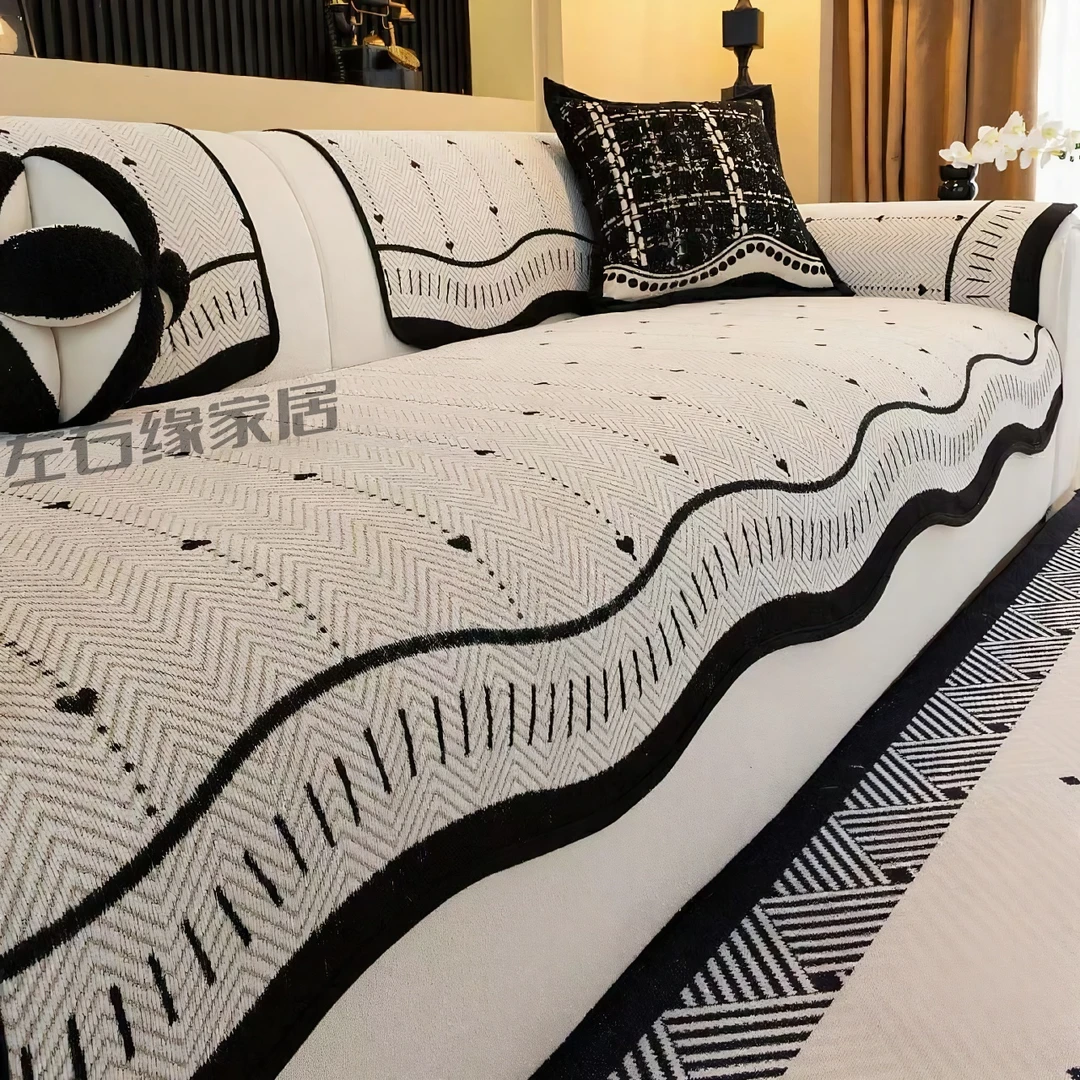 雪尼尔异型异形沙发垫防滑透气四季通用时尚轻奢