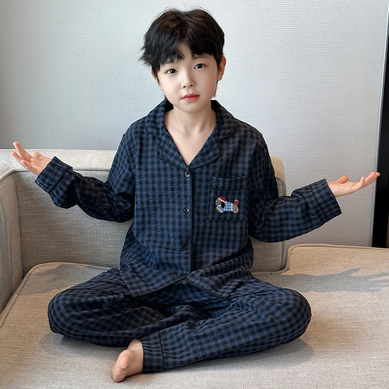 儿童睡衣男童套装2025新款春秋季网红爆款家居服中大童长袖可外穿