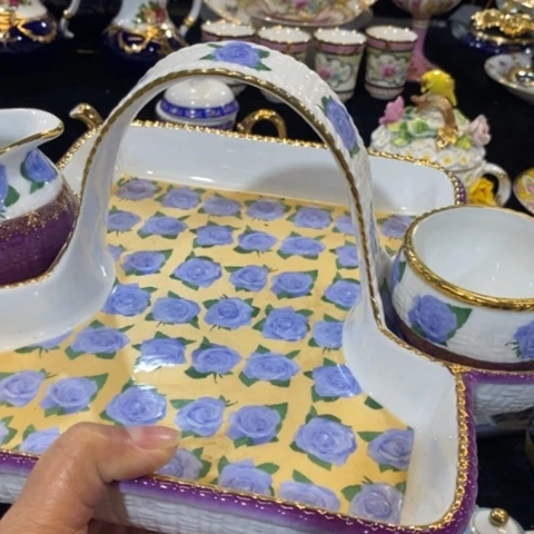 瓷片中古提篮111111