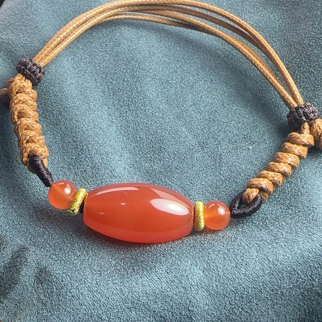 南红玛瑙未镶嵌桶珠手绳
