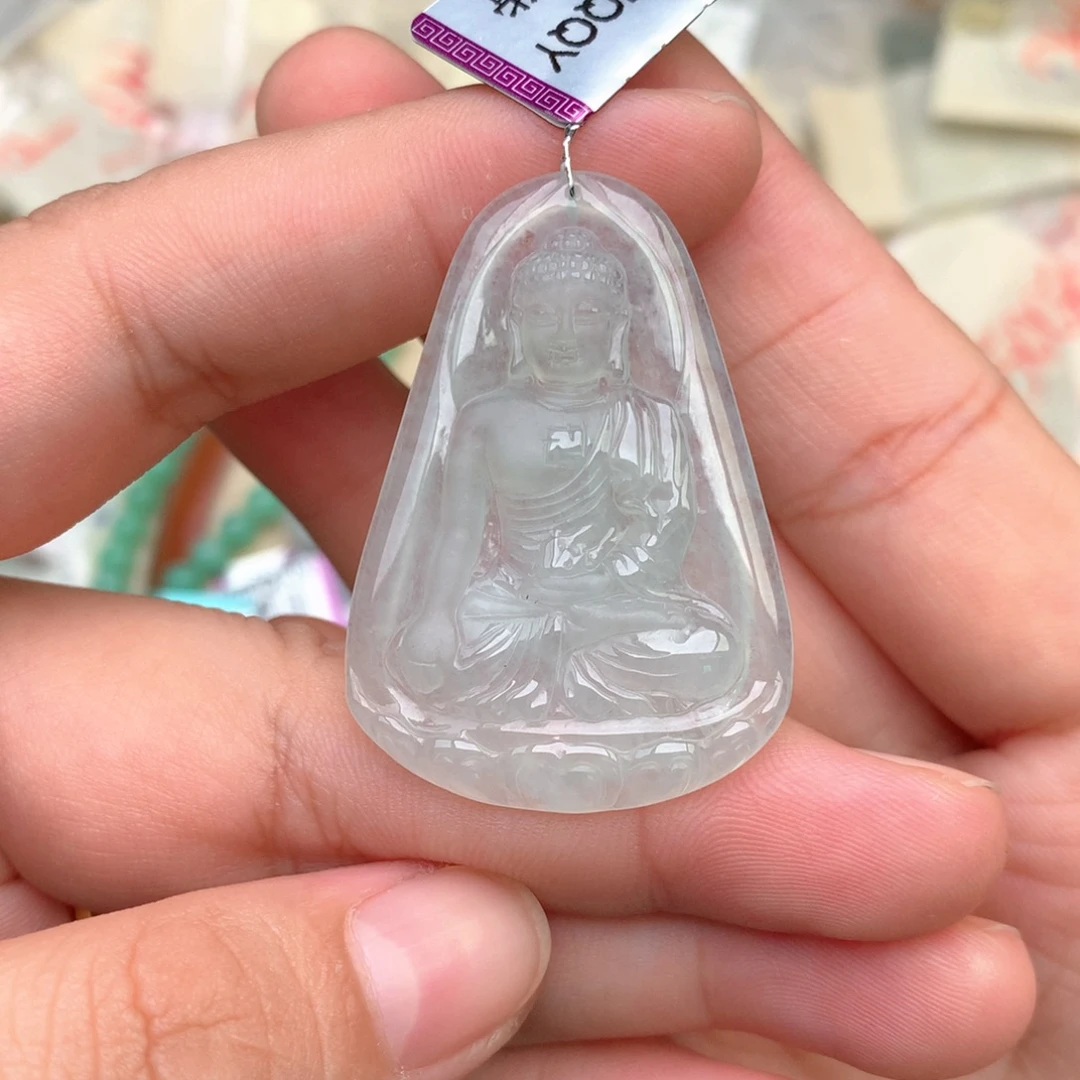 翡翠未镶嵌挂件阿弥陀佛
