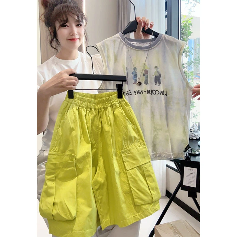 男童夏装无袖套装2025新款中大儿童装夏季薄款背心短袖男孩夏款潮