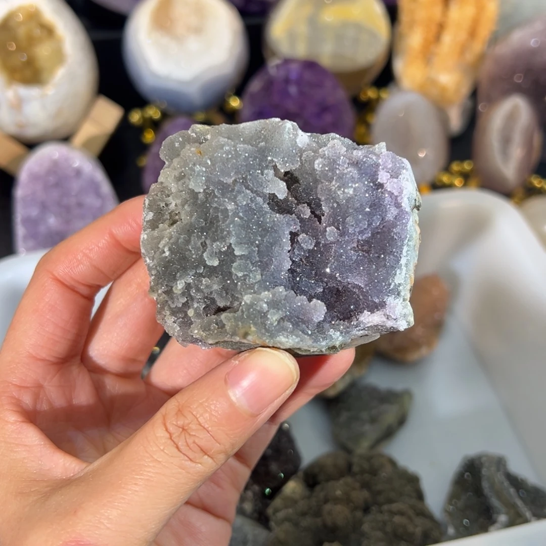 未镶嵌珠宝半成品紫晶35双拼色软糖