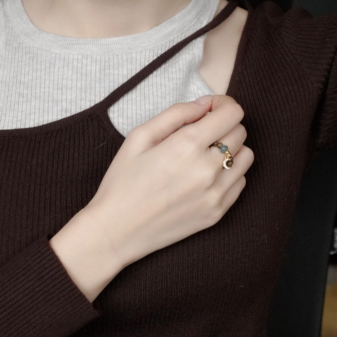 【白月光】白棋4mm圆珠 九九沉沉香手串 国风原创设计 多样性发一