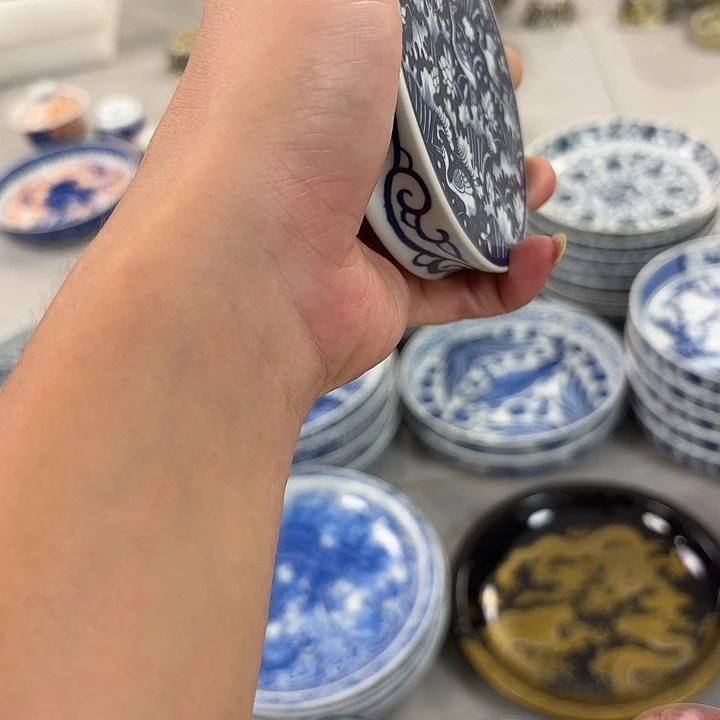 瓷片青花一路连科盖直景德镇