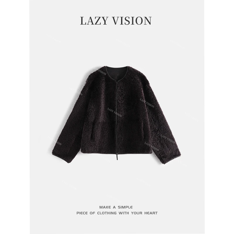 LAZYVISION小羊拉链休闲女士外套ZMD-31218
