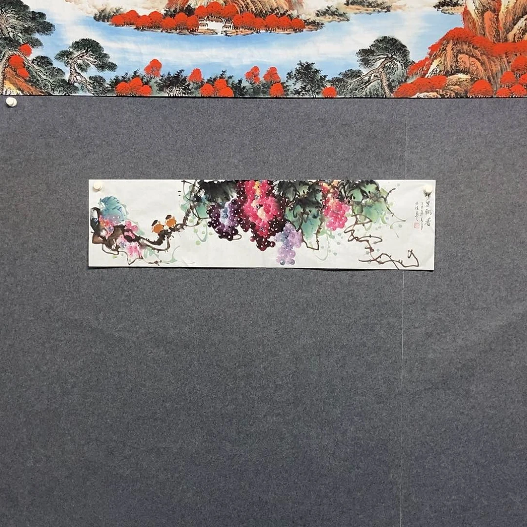国画四尺对开一副
