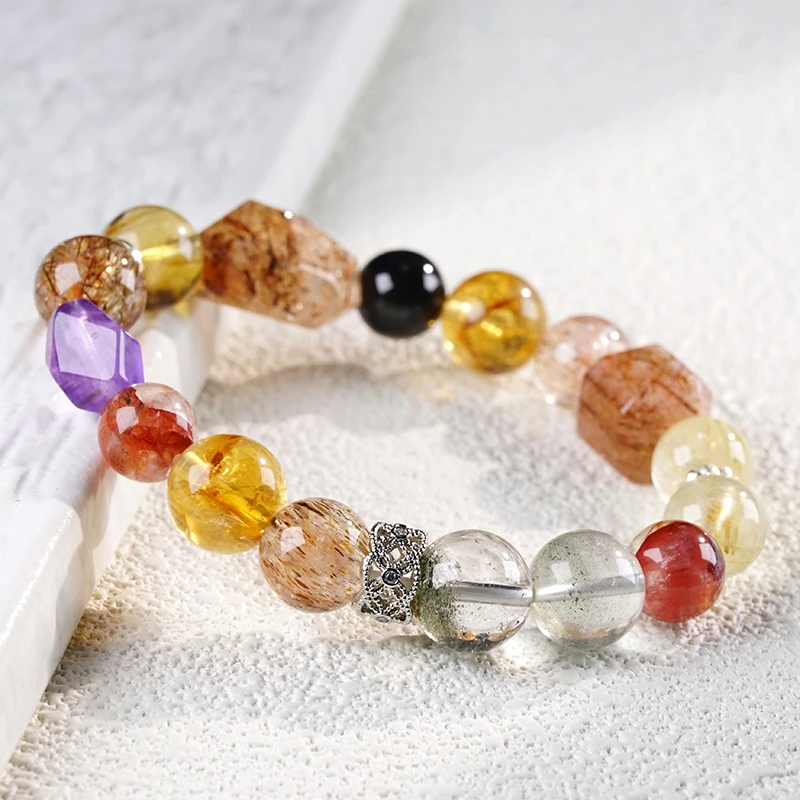 水晶多宝金豹主宰财富金发手链（多样性发一）