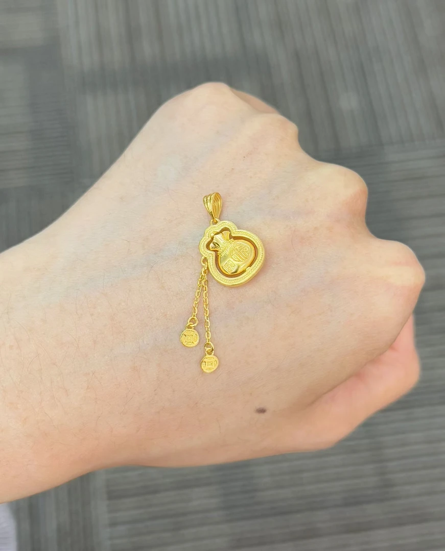 足金999 转转钱福袋吊坠