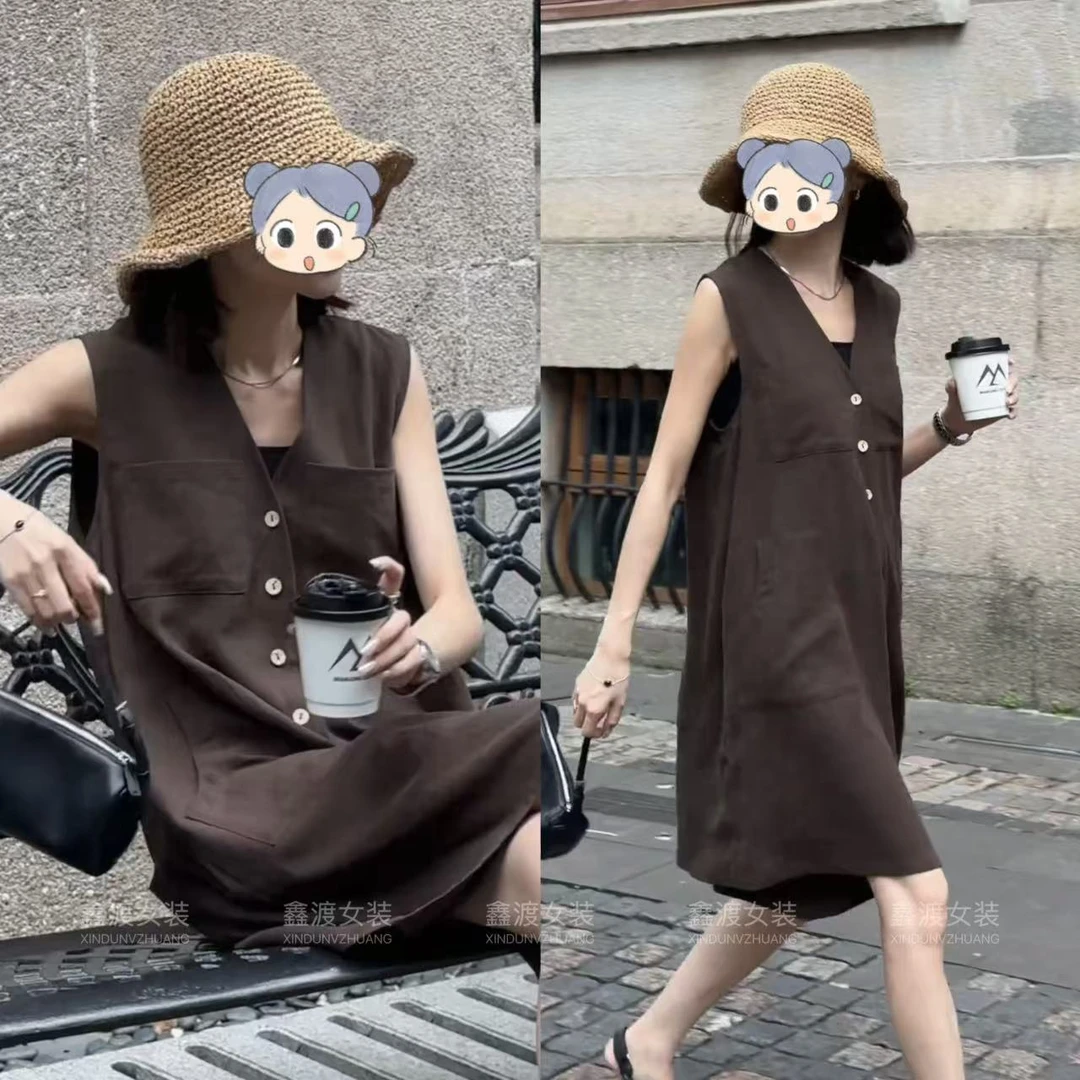 2025夏季新款时尚显瘦气质女士网红洋气连衣裙百搭款D9966