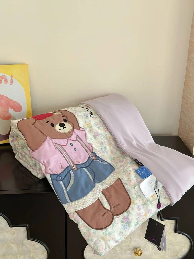 森觅家【冰皮夏被】双层纱冰皮夏凉被可爱卡通贴补绣 可机洗