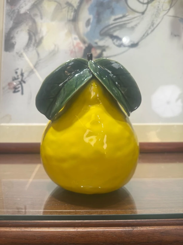 佛山石湾陶艺 大柚子 配底座 应有尽有 长18高25