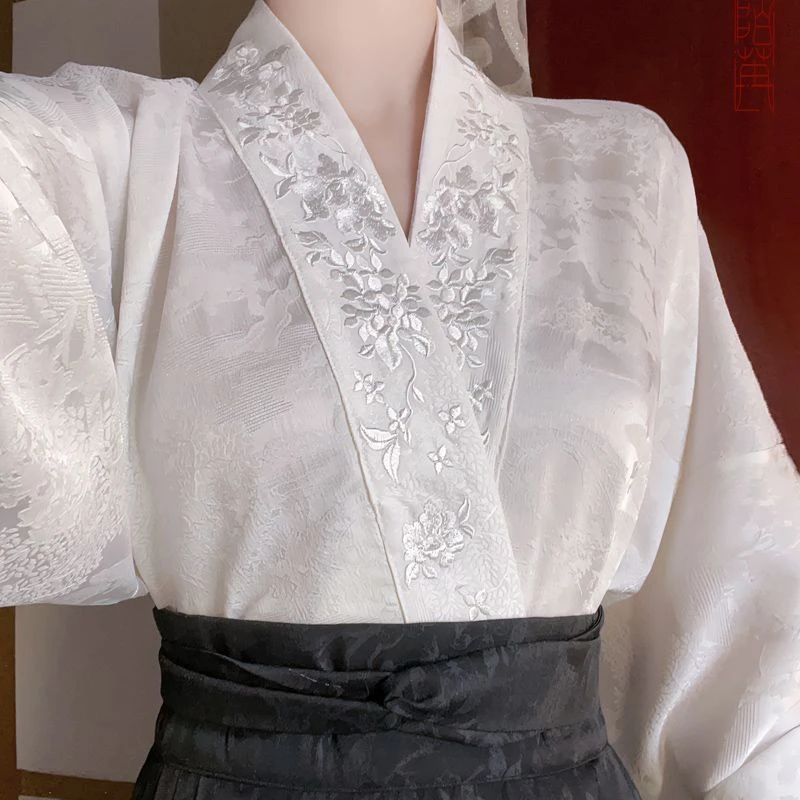 【涤纶材质】汉仪天下原创汉服宋制交领暗纹飞机袖日常国风汉元素纯