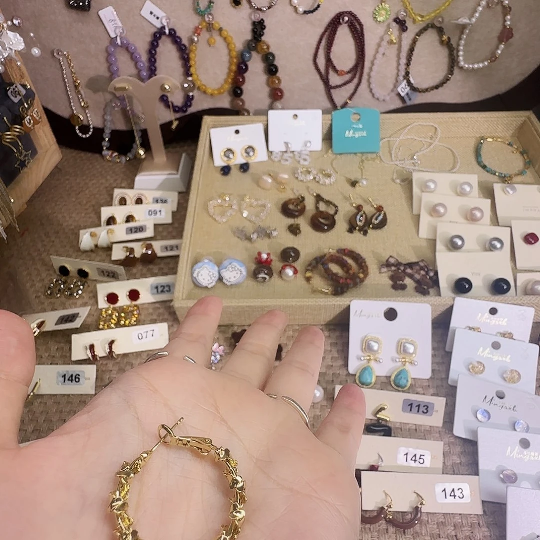 仿珍珠铜合金925银耳圈