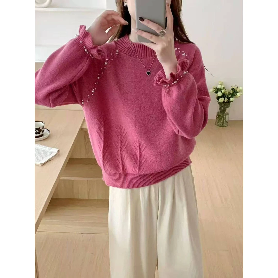 涴熊绒钉珠套头毛衣ZBS32685