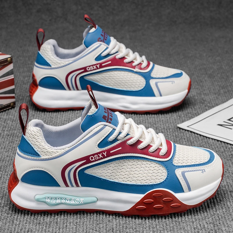 【热麦】网红男鞋夏季2025新款网面轻便软底跑步运动鞋青少年增高