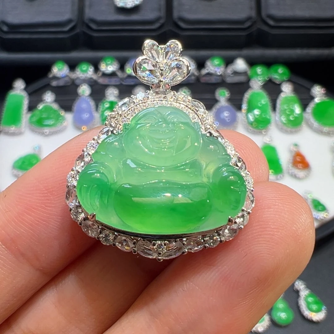 翡翠18K金镶嵌颈饰收到货48小时鉴赏期