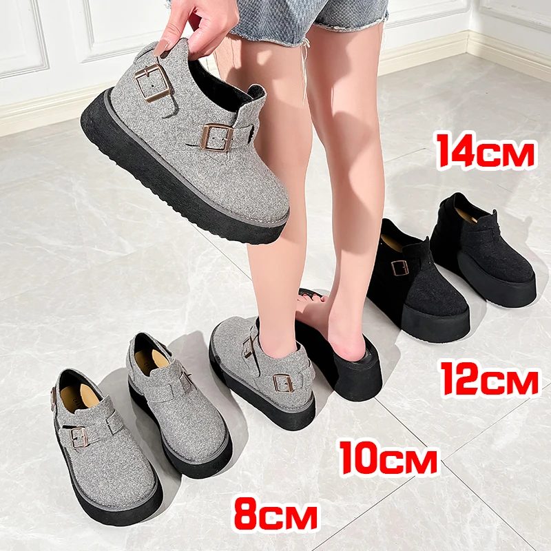 小个子内增高8-14厘米勃肯单鞋面料清晰细腻呢子大衣的鞋子