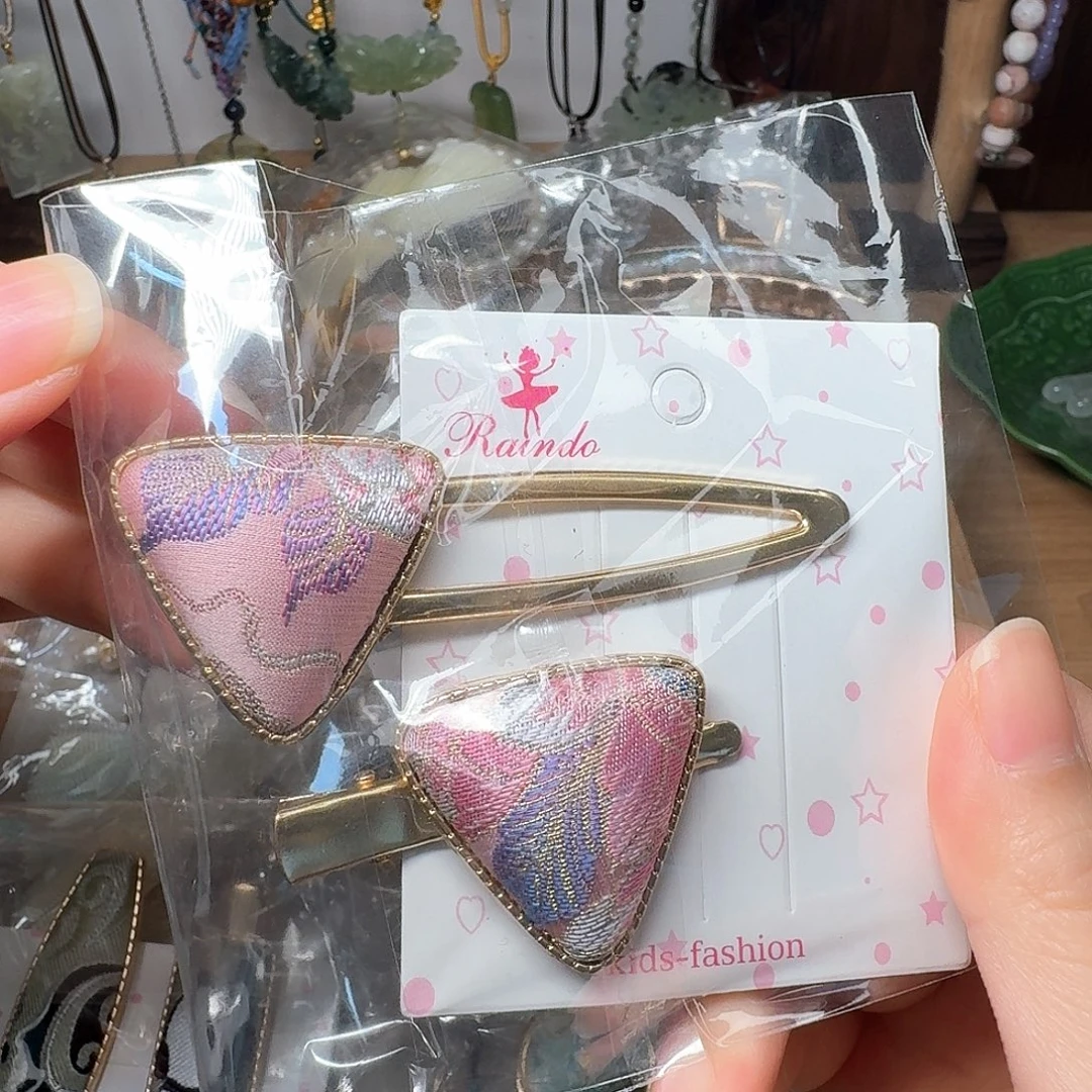 布艺铜合金宋锦发夹