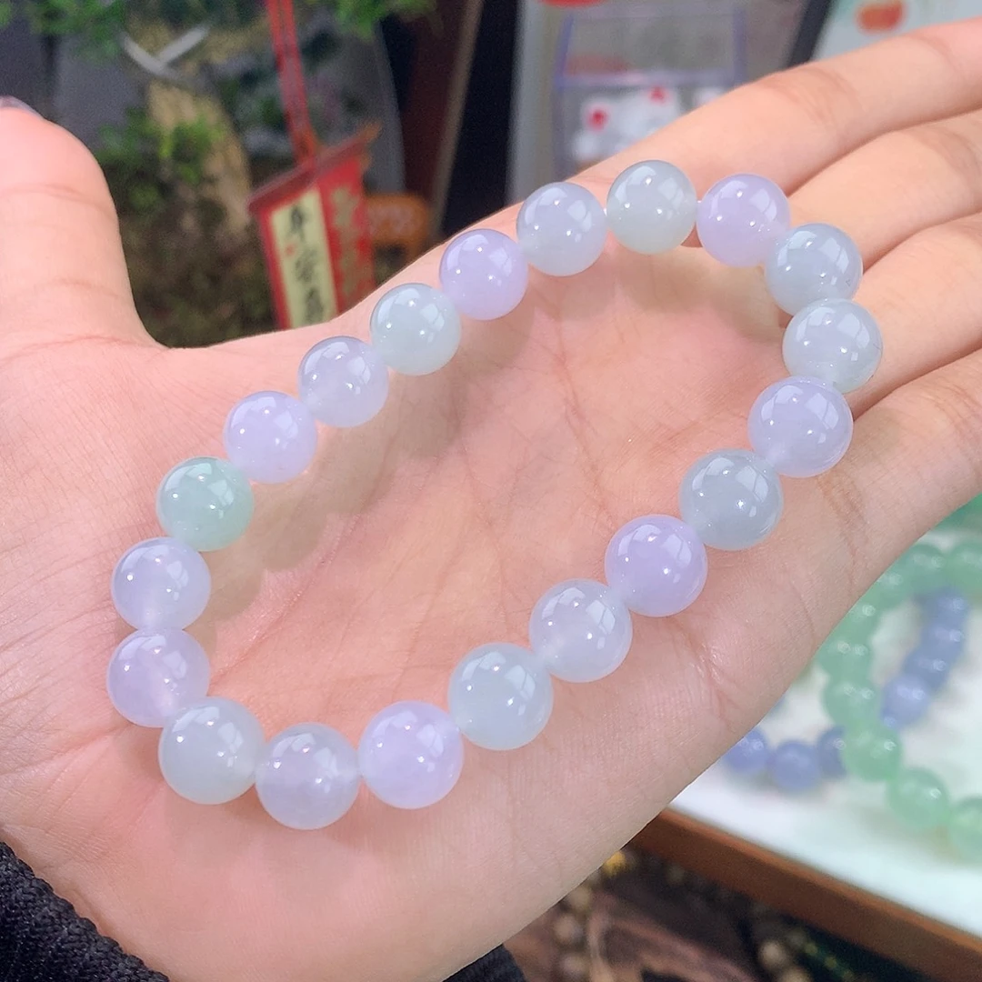 翡翠未镶嵌手链12号 浅色系马卡龙手串