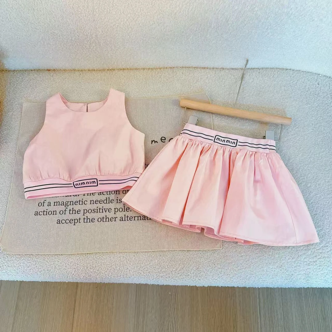 2025夏款韩版女童纯色夏季通用套装休闲女宝白色蕾丝童装5X052