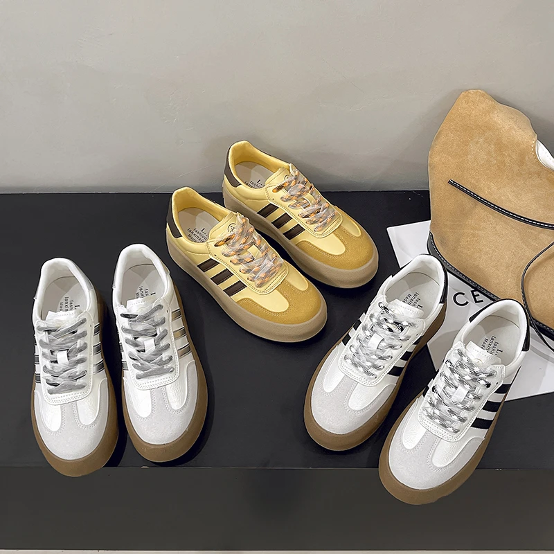 复古厚底德训鞋女款2025新款爆款春季阿甘鞋女百搭运动休闲板鞋潮