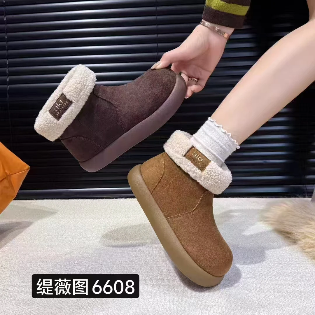 6608厚底勃肯雪地靴女新款韩版冬季加绒