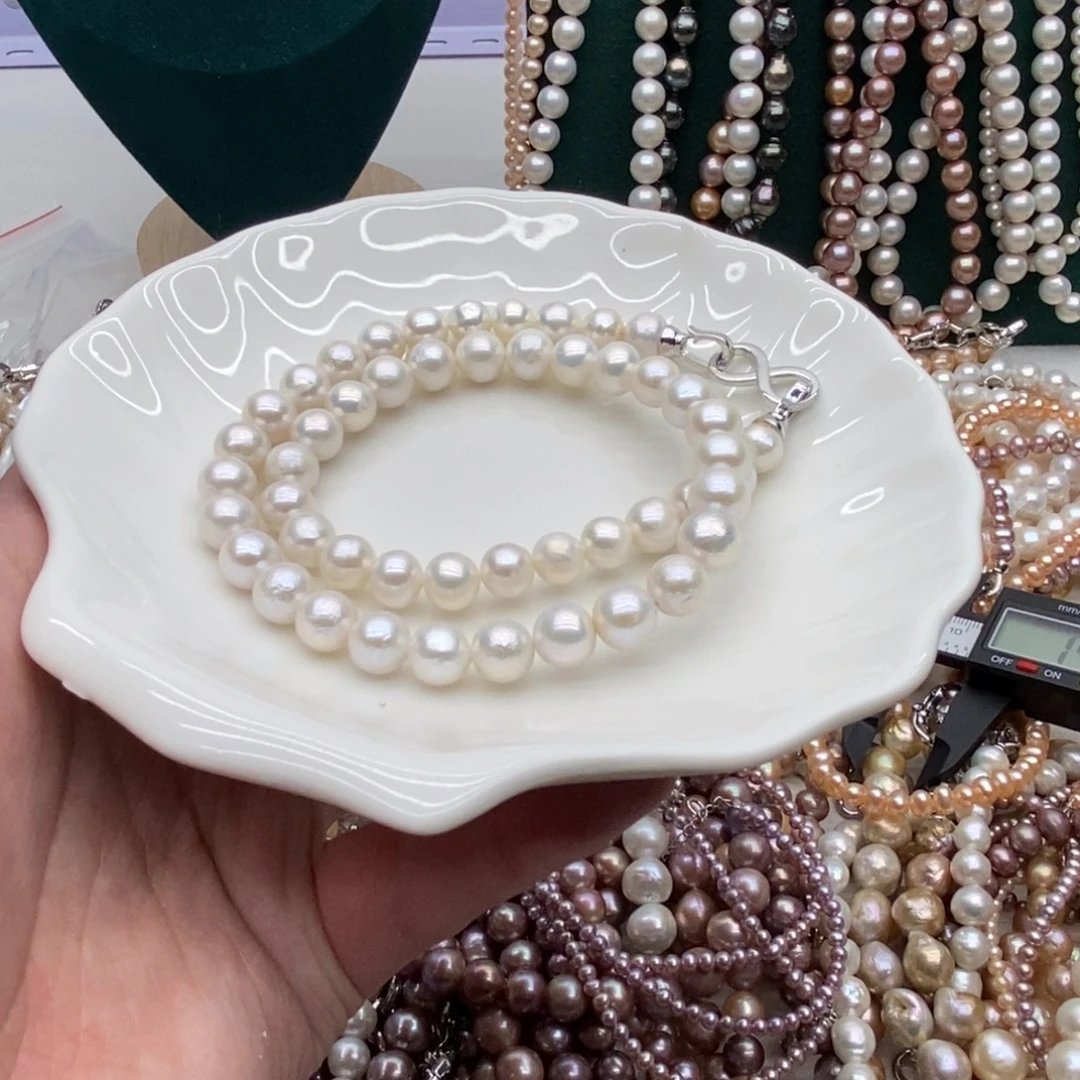 风***隐银S925镶嵌淡水珍珠天然淡水珍珠无人工干预