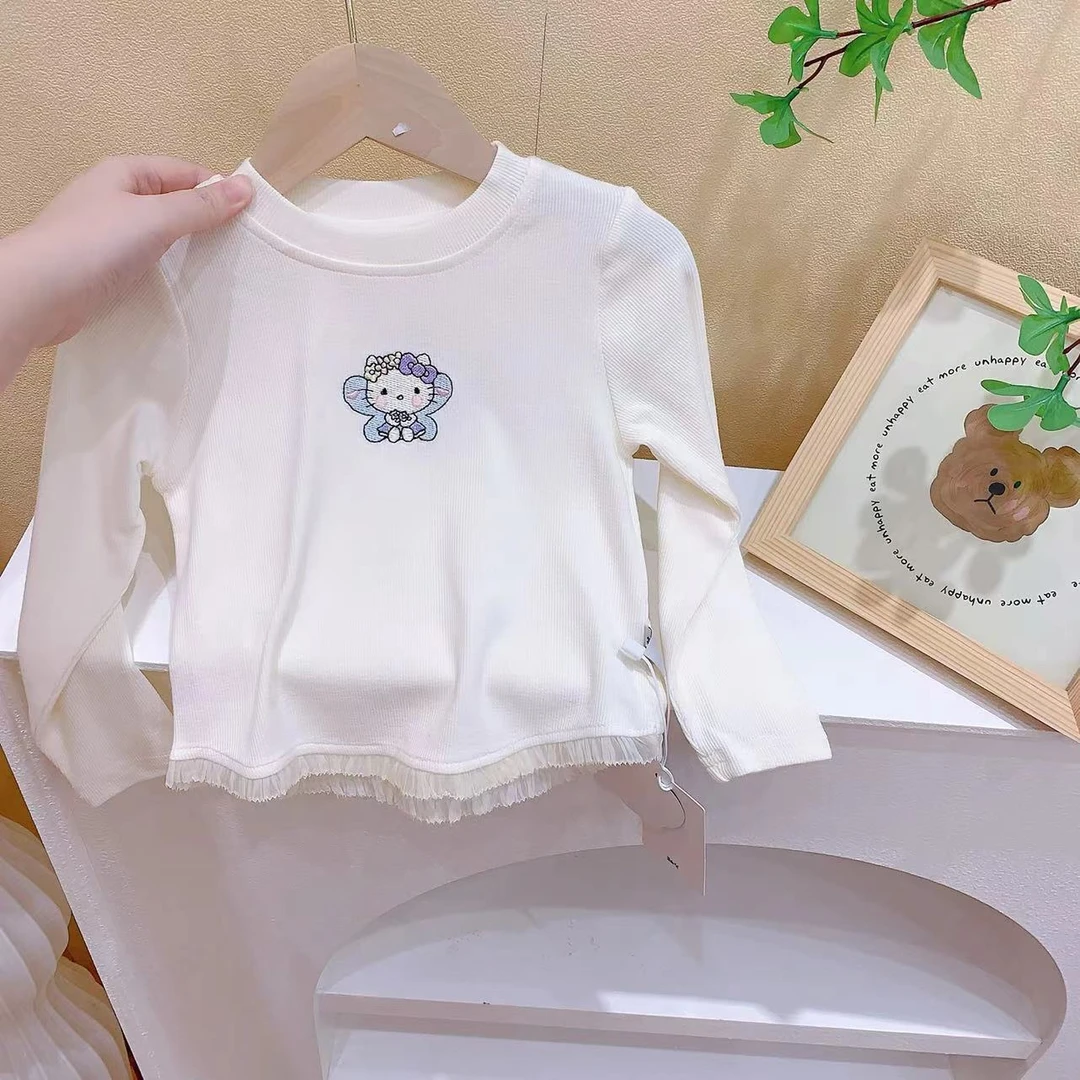 女童杏色卡通花边上衣（YX-269008-秋A）汉服