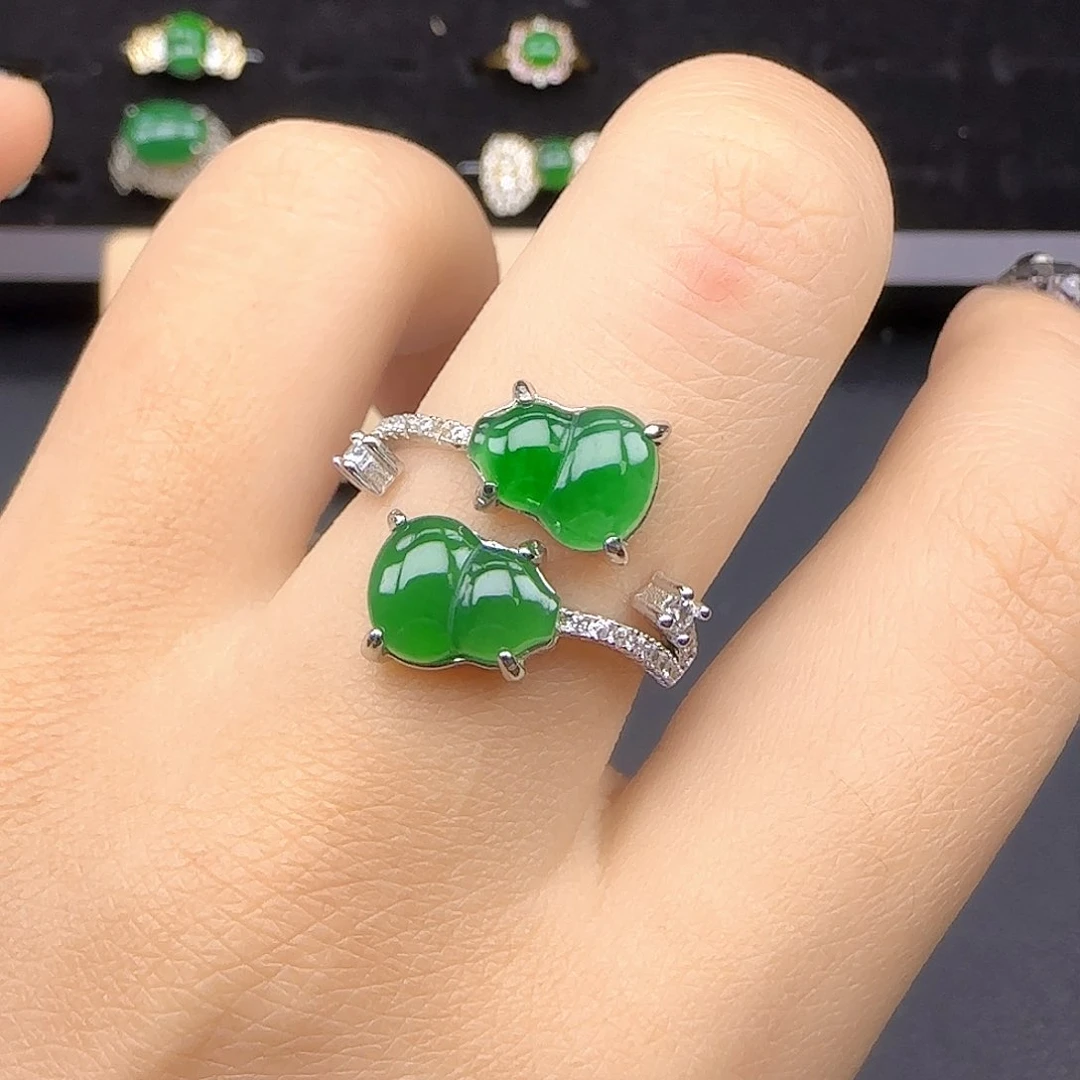 银S925镶嵌戒指翡翠