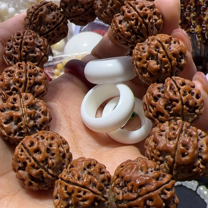 核桃手串/手链大白戒指