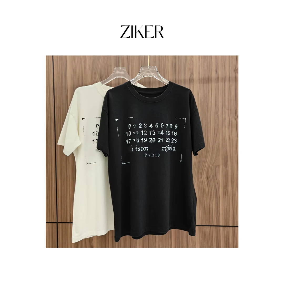 ZIKER｜“马吉M6”夏季重工数字印花女士柔舒棉休闲圆领短袖T恤