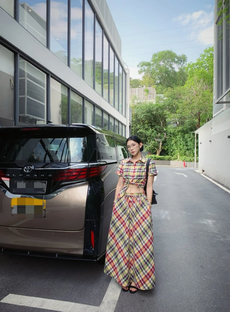 70不是七十【丹佛游记】夏季全棉翻领短袖抽绳长款A摆半身裙套装