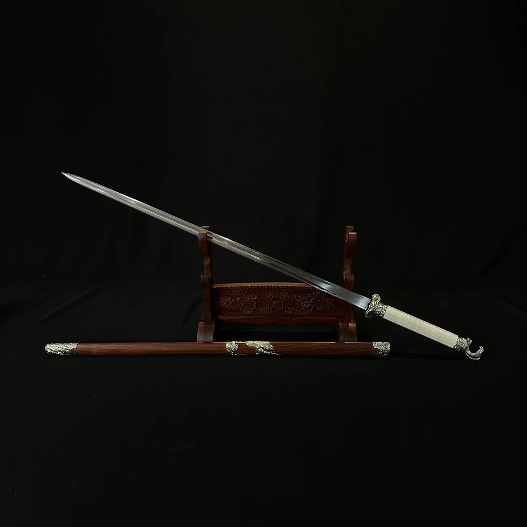 龙泉锻锋阁  如鱼得水唐剑 毛铁 赞比亚血檀 白铜 不开刃