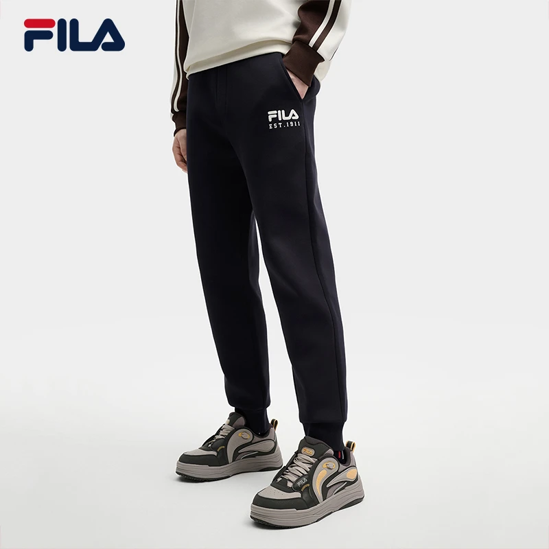 FILA斐乐男子针织长裤2025春季新款男休闲裤宽松运动裤收口卫裤