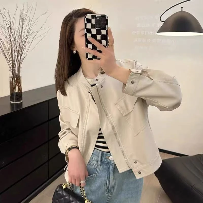 小皮衣外套女短款春秋新款2025爆款欧货时尚流行小个子皮夹克上衣