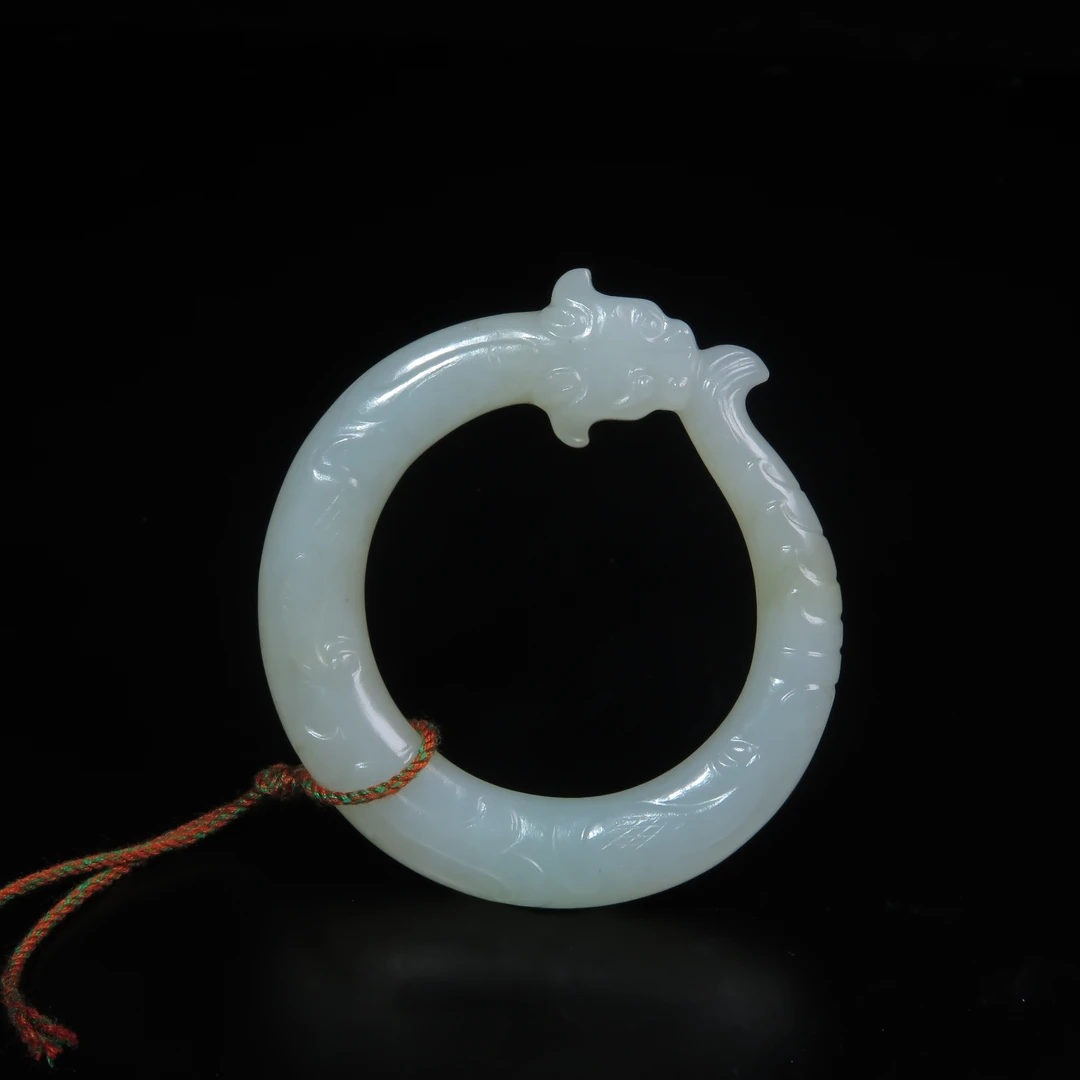 清代咬尾龙环佩/MZ225471/和田玉/民族文物