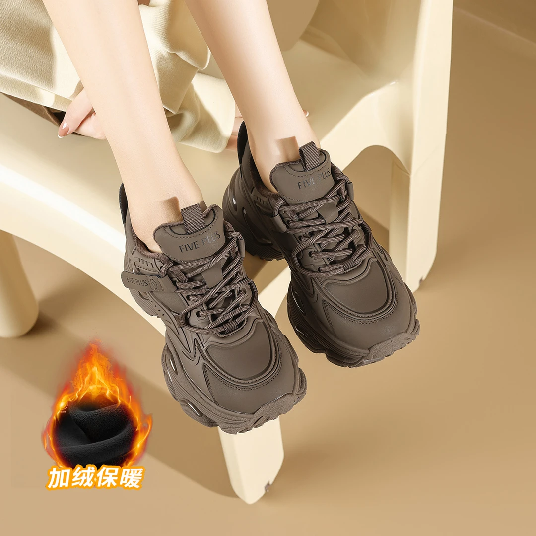 时尚厚底增高老爹鞋加绒小个子美式休闲运动鞋