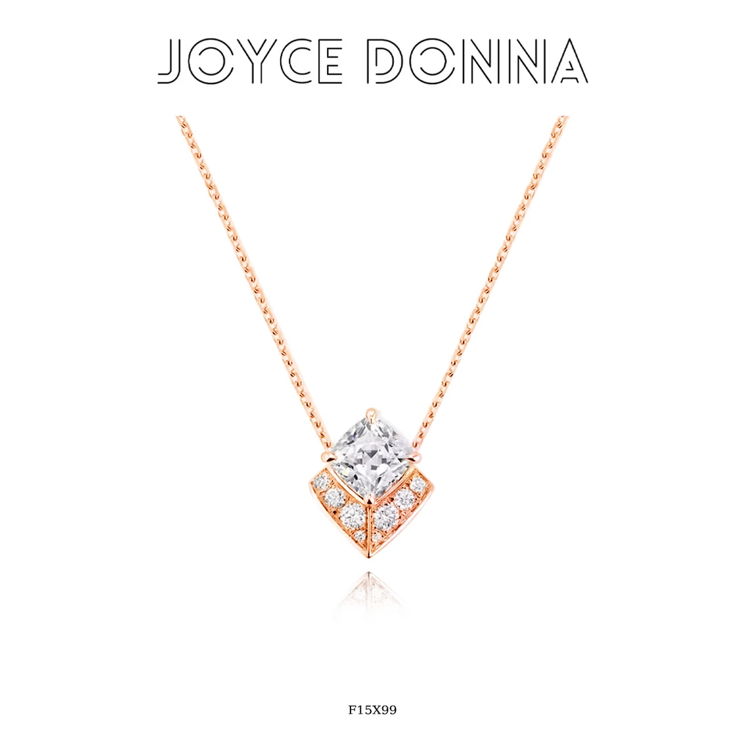 925银 镀K金 法式气质高级感方形冰花项链 F15X98 F15X99