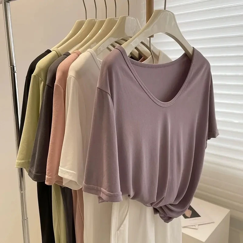 ARRLMORRE品牌【晚风】莱赛尔chao舒服～鹅蛋领高定短袖t恤