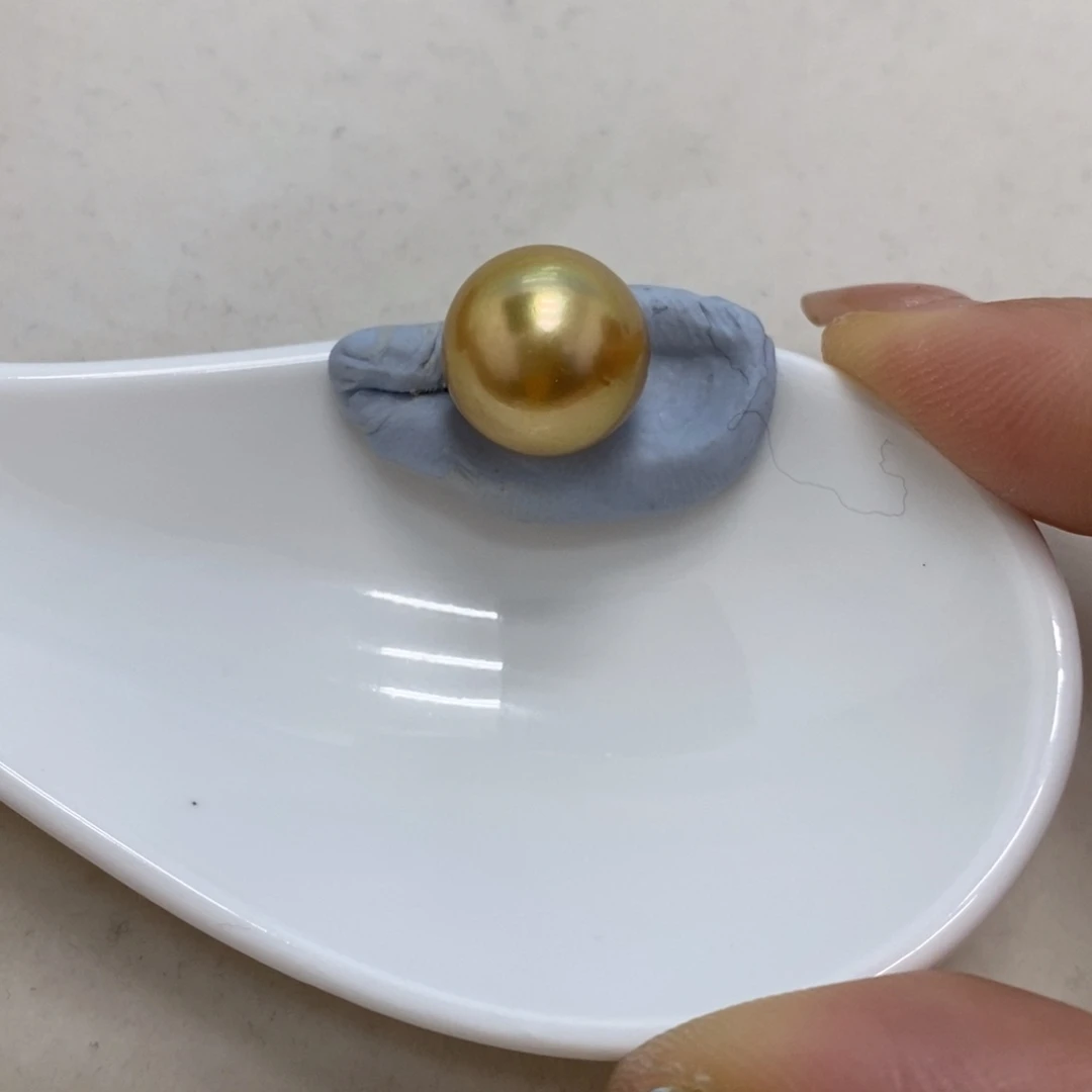 海水珍珠裸珠特浓茶金11.9