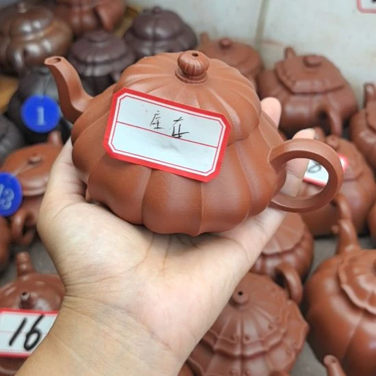 紫砂茶壶朱泥筋纹君德240cc