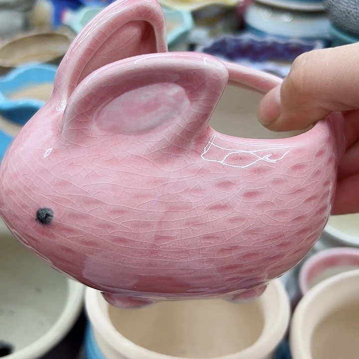 多肉绿植陶瓷花盆9.9包邮，有孔