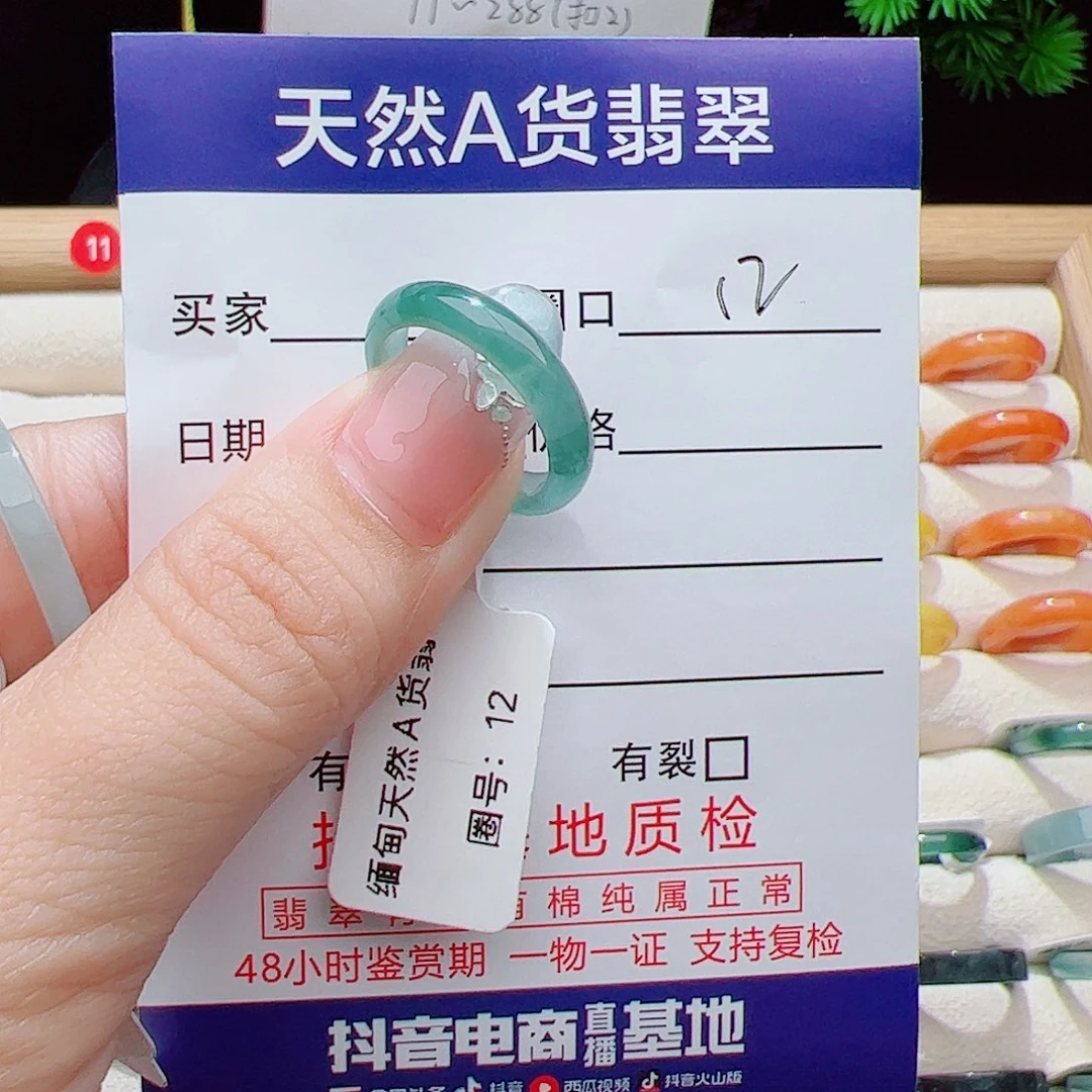 翡翠未镶嵌戒指天然