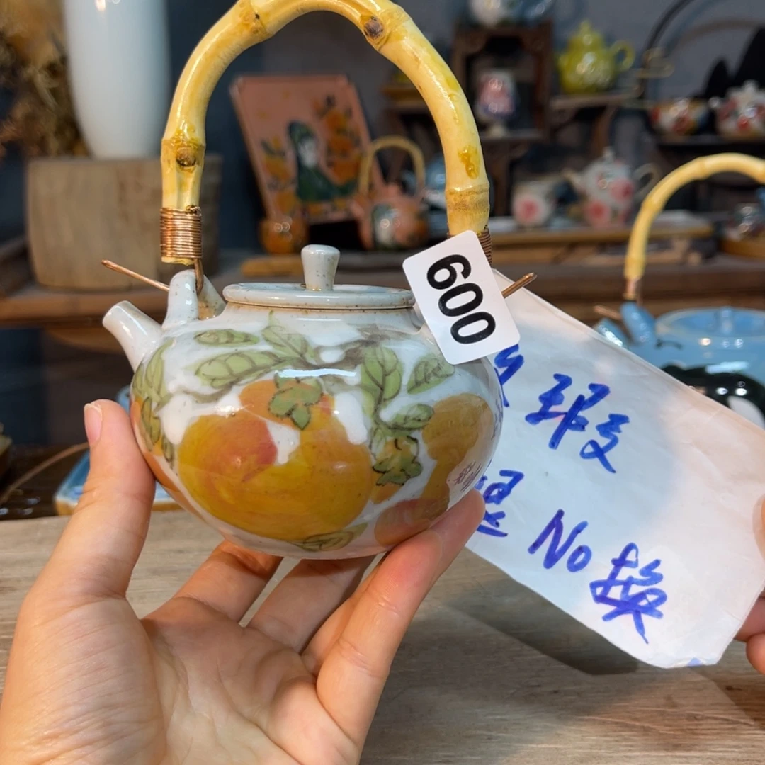 壶素浅陶瓷手工手绘
