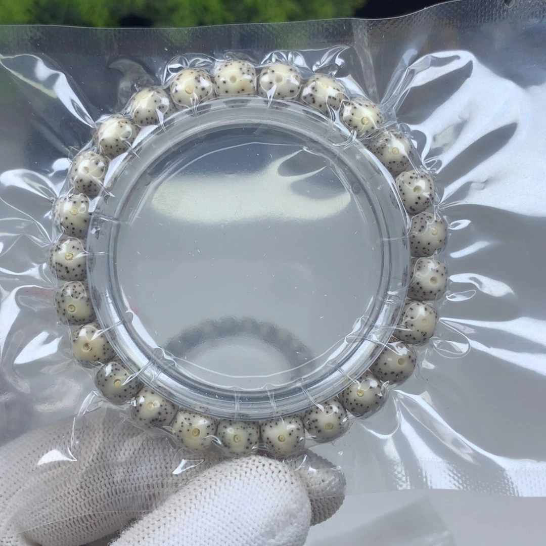 星月菩提手串6号糯冰瓷白9×8