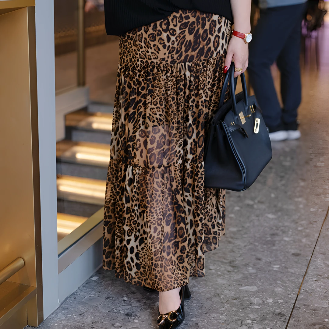 2025年春夏野性魅力豹纹时尚矜贵豹影半身裙BQ003